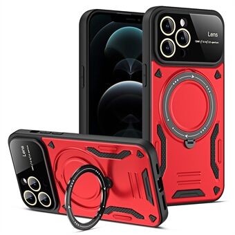 Roterende standaardhoes voor iPhone 12 Pro Max 6,7 inch, compatibel met MagSafe PC+TPU telefoonhoes