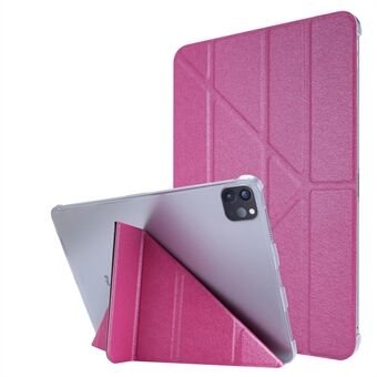 Zijdetextuur Origami- Stand Lederen Smart Tablet Cover Shell voor iPad Air (2020)