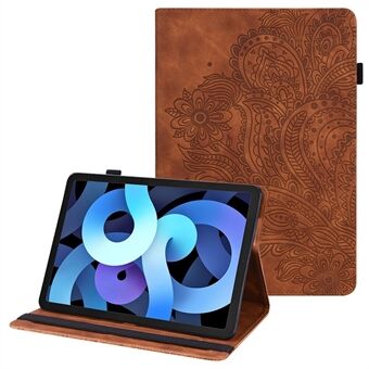 Leren tablet-standaardhoes met bloemenpatroon met automatische wekfunctie / Stand en kaarthouder voor iPad Air (2020)