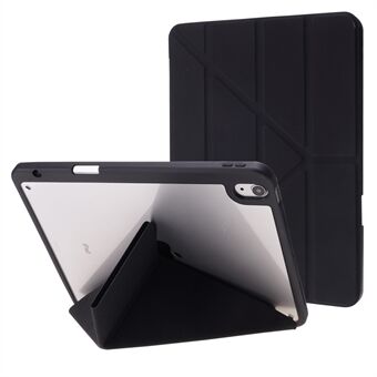 Auto Wake / Sleep Origami- Stand acryl + PU-lederen tablethoes Shell voor iPad Air (2020)