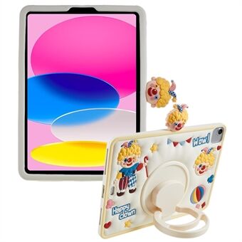 Voor iPad Air (2020) / (2022) / iPad Pro 11 (2020) / (2021) / (2022) Rotary Kickstand Tablet Case PC+Silicone Happy Clown Cover