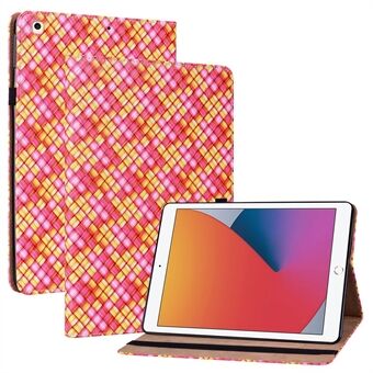 Geweven structuur Folio Flip Sleep / Wake-functie PU-leren tablethoes met kaartsleuven en Stand voor Apple iPad 10.2 (2019) / (2020) (2021)