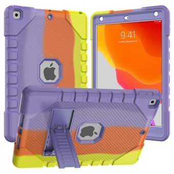 Voor iPad 10.2 (2021)/(2020)/(2019) Rainbow Design Tablet Cover Anti-valbescherming PC + Silicone Hybrid Cover met Standaard