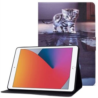 Voor iPad 10.2 (2020) / (2019) / iPad Air 10,5 inch (2019) Kaartsleuven Stand Leren hoes Stijlvolle patroonafdruk Schokbestendig Magnetisch Anti-val Tablet Cover
