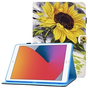 Voor iPad 10.2 (2020)/(2019)/iPad Air 10.5 inch (2019) Stand Leer Schokbestendig Hoesje Patroon Afdrukken Kaartsleuven Magnetische sluiting Tablet Cover