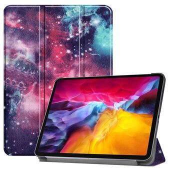 Patroonafdruk Tri-fold Stand PU lederen tablethoes Smart Pen Case voor Apple iPad Pro 11-inch (2021)