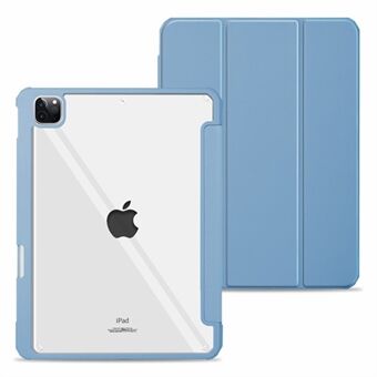 Trifold- Stand tablethoes voor iPad Pro 11-inch (2021), PU-leer + acryl + TPU Auto Wake / Sleep Smart Cover