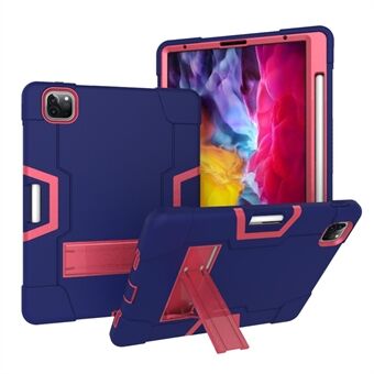 Color Splice Schokbestendig TPU + PC + Silicone Hybrid Case met Standaard voor iPad Pro 12,9-inch (2021) (2020)