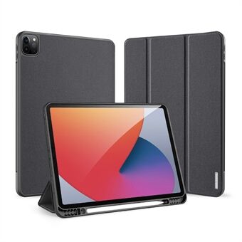DUX DUCIS Tri-fold Stand Zakelijke Stijl Design Tablet Beschermhoes met Pen Slot / Pen Stand Hold voor iPad Pro 12.9 "(2021)