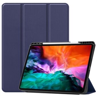 Anti-vingerafdruk Tri-fold Stand PU lederen tablet hoes Smart case met pen voor Apple iPad Pro 12,9" (2021)