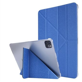 Zijdetextuur Leder Smart Tablet Cover Origami Stand Shell voor iPad Pro 12.9 "(2021)
