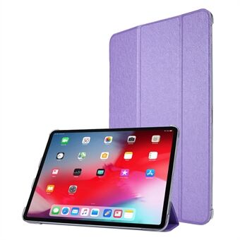 Zijdetextuur Tri-fold Stand PU lederen tablet Smart Case Cover Shell voor iPad Pro 12.9 "(2021)