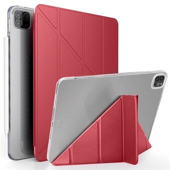 Origami- Stand Smart TPU-lederen hoes Tablet Cover-beschermer voor iPad Pro 12.9 "(2021)