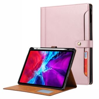 Stand Wallet Design Lederen Tablet Beschermhoes Cover met Pen Slot voor iPad Pro 12,9-inch (2021)