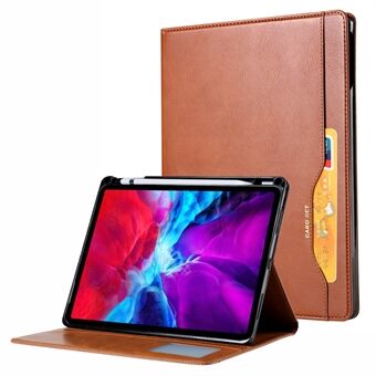 PU lederen Stand portemonnee tablet achterkant met pennenhouder en kaarthouder voor iPad Pro 12,9-inch (2021)