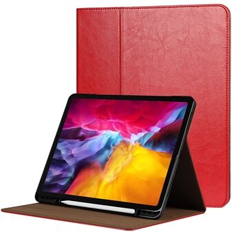 Crazy Horse- Stand in echt leerontwerp Drop-Safe Wake / Sleep-functie Tablet Cover voor Apple iPad Pro 12,9 "(2021)