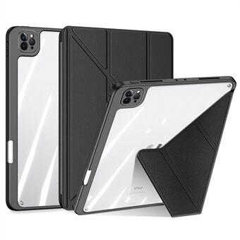 DUX DUCIS voor iPad Pro 12,9-inch (2018) / (2020) / (2021) Magi-beschermhoes Afneembare 2-in-1 leer+PC+TPU Auto wek-/slaapfunctie Anti-val tablethoes met V- Stand