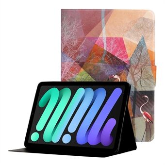 Stijlvolle kaarthouder met patroonprint Ontwerp anti-val magnetische leren hoes met Stand voor iPad mini (2021)