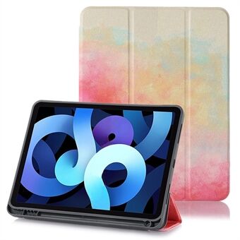 Patroon print Tri-fold Stand PU lederen tablet hoes met pen voor iPad mini (2021)
