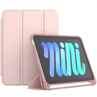 Tri-fold Stand Auto Wake / Sleep PU lederen tablet hoes met pen voor iPad mini (2021)