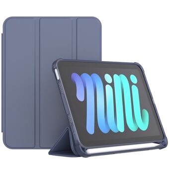 Tri-fold Stand Auto Wake / Sleep PU lederen tablet hoes met pen voor iPad mini (2021)