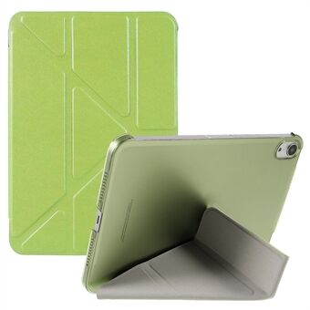 Zijdetextuur Origami- Stand PU-lederen hoes + harde pc-achterpaneel Tablethoes voor iPad mini (2021)