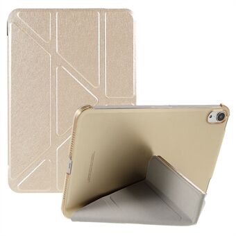 Zijdetextuur Origami- Stand PU-lederen hoes + harde pc-achterpaneel Tablethoes voor iPad mini (2021)