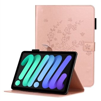 Plum Blossom Imprinting Stand Portemonnee PU lederen tablethoes voor iPad mini (2021)