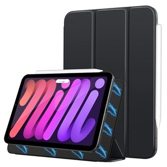 Voor iPad mini (2021) Trifold Stand Lederen Tablet Case Magnetische Absorptie Auto Wake / Sleep Beschermhoes