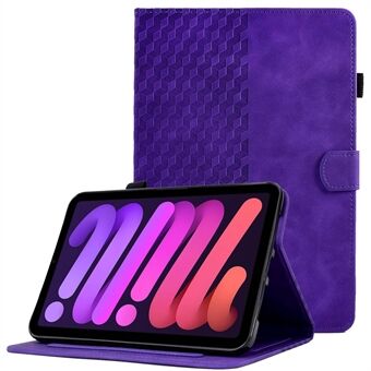 Effen kleur Schokbestendige hoes voor iPad mini (2021) Automatisch ontwaken / slapen Anti-val Cover Patroon bedrukt stiksel Tablet lederen tas met kaartsleuven / Stand