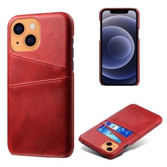KSQ Leather Hardcover voor iPhone 13 met kaarthouders - Rood