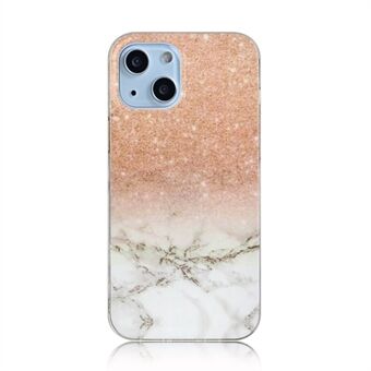 Marmeren textuur Frosted IMD-serie anti- Scratch slanke TPU-achterkant voor iPhone 13 6.1 inch