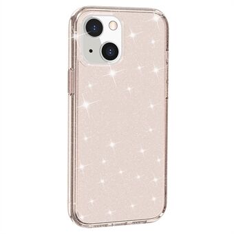 Militaire klasse Clear Glitter Thin Thin Soft TPU Bumper + Hard PC Shockproof Protective Phone Cover voor iPhone 13 6.1 Inch