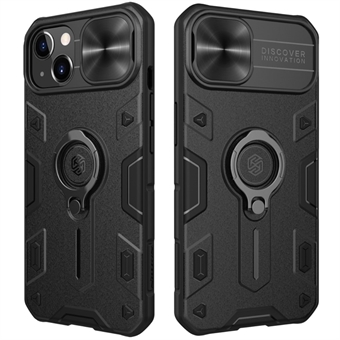 NILLKIN CamShield Armor Case Goed beschermde hybride telefoonhoes met camerabescherming en Ring voor iPhone 13 6.1 Inch