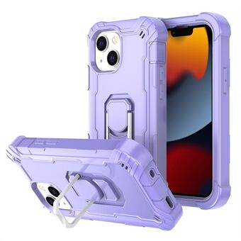360 graden rotatie Kickstand Design Dual color PC + Silicone Hybrid telefoonhoesje voor iPhone 13 6.1 inch