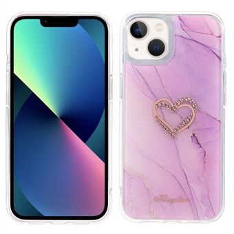 KINGXBAR Epoxy Exquisite Pattern TPU + PC Hybrid Phone Cover Case voor iPhone 13 6.1 inch