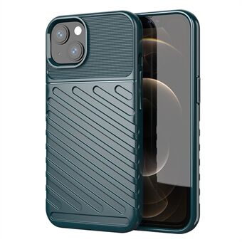 Thunder Series Twill Texture Soft TPU Phone Back Cover Shell voor iPhone 13 6.1 inch