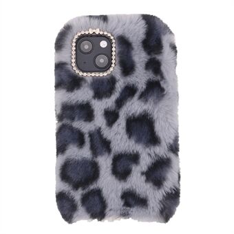 Fuzzy Leopard Pattern Soft TPU Phone Cover Beschermhoes voor iPhone 13 6.1 inch