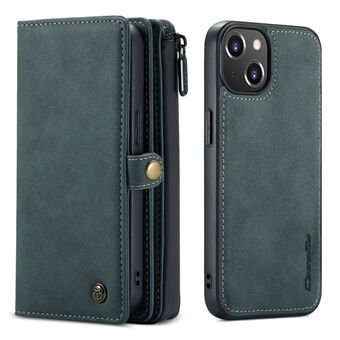 CASEME 018 Serie 2-in-1 Afneembare Multi-Slot Design Matte Surface Leather Phone Case Cover Protector voor iPhone 13 - Groen