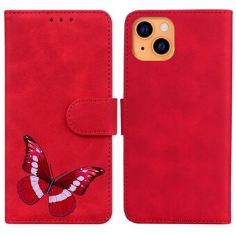 Live Butterfly Printing Wallet Stand Skin-touch PU-lederen telefoonhoesje voor iPhone 13 6.1 inch