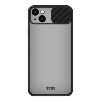 MOFI Shield-serie Sliding Camera Cover Design Anti-peep Transparante matte achterkant PC + siliconen telefoonhoes voor iPhone 13 6.1 inch