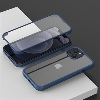 Krasbestendig dubbelzijdig gehard glas + TPU Edge Phone Cover voor iPhone 13 6.1 inch