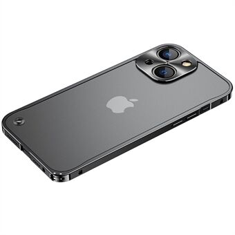 Gehard glas + metalen hybride hoes Schokbestendige matte mobiele telefoon Shell voor iPhone 13 6.1 inch
