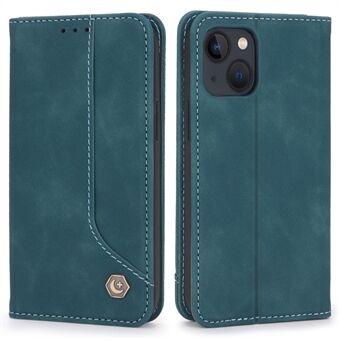 POLA 008 Serie Stand Retro PU Lederen Flip Wallet Case Full Body Magnetische Adsorptie Beschermhoes voor iPhone 13 6.1 Inch