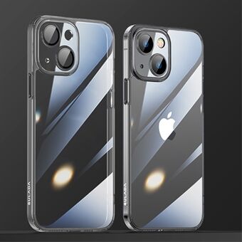 SULADA Crystal Steel Series voor iPhone 13 6.1 inch TPU + Gehard Glas Drop-proof Phone Case Galvaniseren Anti-vingerafdruk Cover