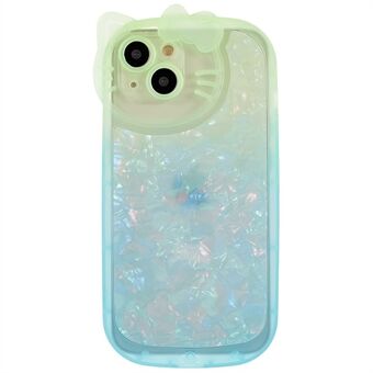 Voor iPhone 13 6.1 inch Modieuze Dual-color Gradiënt Case Shell Patroon Precieze Uitsparing IMD IML Soft TPU Cover