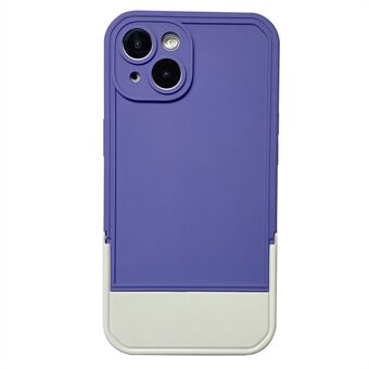 Voor iPhone 13 6,1 inch Valbestendig TPU-hoesje Onderkant Verborgen standaard Kleursplitsing Achterkant van mobiele telefoon