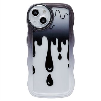 Voor iPhone 13 6,1 inch zachte TPU-schaal, waterdruppelpatroon afdrukken golvende Edge telefoon achterkant beschermhoes