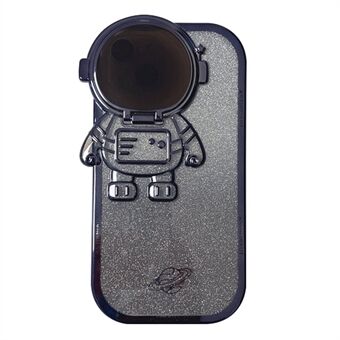 Shockproof Case voor iPhone 13 6.1 inch Spaceman Glitter Design Galvaniseren Case Anti-Drop TPU Telefoon Shell met Lens Cover