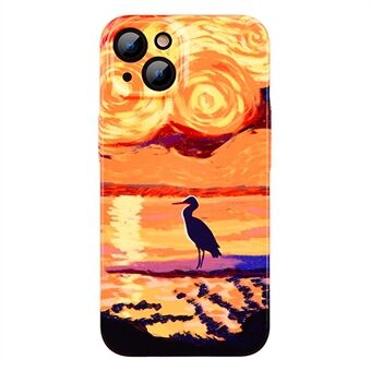 Voor iPhone 13 Sunset Pattern Printing Phone Case Anti- Scratch PC Phone Cover